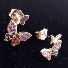 Cargar imagen en el visor de la galería, Dual butterfly with multi color crystals (v1)