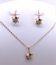 Cargar imagen en el visor de la galería, Multi colored turtle shell with clear crystals