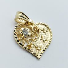 Cargar imagen en el visor de la galería, Heart with fireflies and a clear crystal - Rosina Jewlery