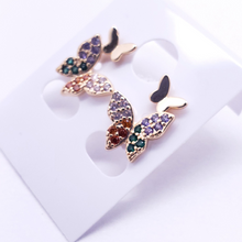 Cargar imagen en el visor de la galería, Dual butterfly with multi color crystals (v1)