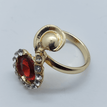 Cargar imagen en el visor de la galería, Large red crystal circles surrounded with clear crystals (set)