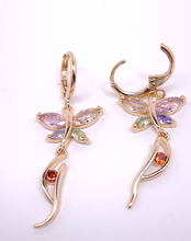 Cargar imagen en el visor de la galería, Flapping fly with multi color crystals (red)