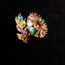 Cargar imagen en el visor de la galería, Zirconia multi color crystals on wheel with stem and crystal pedals