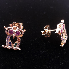 Cargar imagen en el visor de la galería, Hollow red eye Owl with multi color crystals