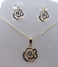 Load image into Gallery viewer, Hollow hearts and circles with multi color crystals (set)