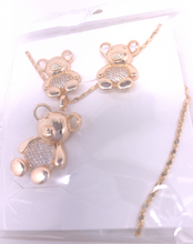 Load image into Gallery viewer, Bear with gold bellly and clear crystals