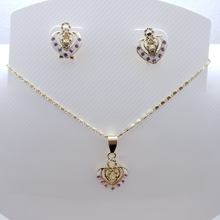 Cargar imagen en el visor de la galería, Infinity sign with Dual hollow heart and pink crystals (set)