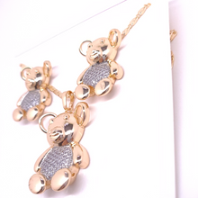 Load image into Gallery viewer, Bear with silver bellly and clear crystals