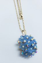 Load image into Gallery viewer, Blooming blue rose with clear crystals (set)