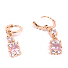 Cargar imagen en el visor de la galería, Elegant hanging pink square crystal
