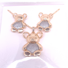 Load image into Gallery viewer, Bear with silver bellly and clear crystals