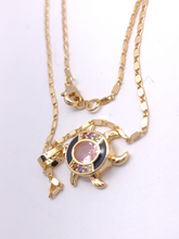 Cargar imagen en el visor de la galería, Small pink turtle with a black and clear crystal shell