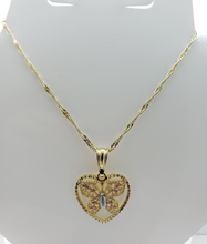 Cargar imagen en el visor de la galería, Hollow heart with a tri color hollow butterfly