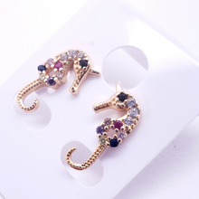 Load image into Gallery viewer, Seahorse with multi color crystals