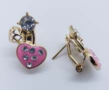 Load image into Gallery viewer, Pink heart with crystals and small hollow heart (set)