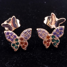 Cargar imagen en el visor de la galería, Dual butterfly with multi color crystals (v1)