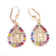 Load image into Gallery viewer, Our Lady of Guadalupe droplet with multi colored crystals (set)