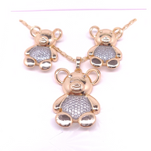 Load image into Gallery viewer, Bear with silver bellly and clear crystals