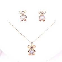 Load image into Gallery viewer, Bear with silver bellly and clear crystals