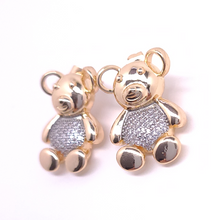 Load image into Gallery viewer, Bear with silver bellly and clear crystals