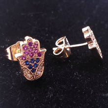 Cargar imagen en el visor de la galería, Tri color crystal Hamsa (v1)