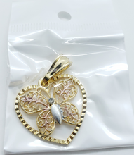 Cargar imagen en el visor de la galería, Hollow heart with a tri color hollow butterfly