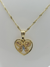 Cargar imagen en el visor de la galería, Hollow heart with a tri color hollow butterfly