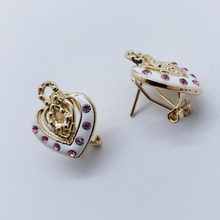 Cargar imagen en el visor de la galería, Infinity sign with Dual hollow heart and pink crystals (set)