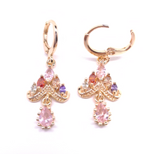 Cargar imagen en el visor de la galería, Multi color spade with hanging pink crystal