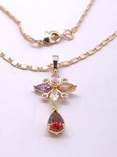 Cargar imagen en el visor de la galería, Multi color cryatal star with hanging red crystal