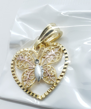 Cargar imagen en el visor de la galería, Hollow heart with a tri color hollow butterfly