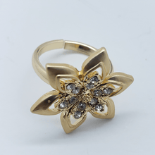 Load image into Gallery viewer, Laminated pointed flower pedals design with clear crystals set