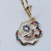 Load image into Gallery viewer, Hollow hearts and circles with multi color crystals (set)