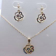 Load image into Gallery viewer, Hollow hearts and circles with multi color crystals (set)