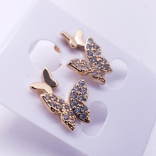 Cargar imagen en el visor de la galería, Dual butterfly with clear crystals