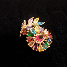 Cargar imagen en el visor de la galería, Zirconia multi color crystals on wheel with stem and crystal pedals