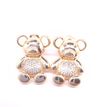 Load image into Gallery viewer, Bear with gold bellly and clear crystals