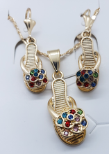 Load image into Gallery viewer, Sandals with multi color crystals (set)