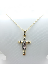 Cargar imagen en el visor de la galería, Our lady of Guadalupe on a cross with clear crystals