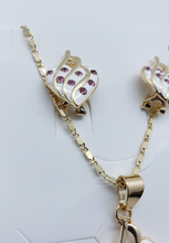 Load image into Gallery viewer, Laminated white heart with pink crystals (set)