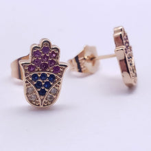 Cargar imagen en el visor de la galería, Tri color crystal Hamsa (v1)