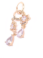 Load image into Gallery viewer, Clear crystal flower with a hanging crystal (clear)