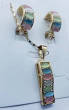 Cargar imagen en el visor de la galería, Multi color crystal row with crystals (set)