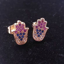 Cargar imagen en el visor de la galería, Tri color crystal Hamsa (v1)