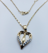 Load image into Gallery viewer, Hollow white heart with clear crystals (set)