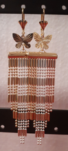 Cargar imagen en el visor de la galería, Tri color large butterfly earrings