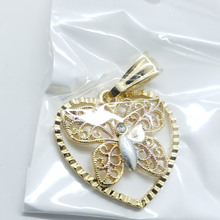 Cargar imagen en el visor de la galería, Hollow heart with a tri color hollow butterfly