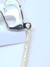 Load image into Gallery viewer, Hanging gold mesh rose in hollow heart with clear crystals