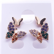 Cargar imagen en el visor de la galería, Dual butterfly with multi color crystals (v1)