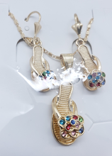 Load image into Gallery viewer, Sandals with multi color crystals (set)